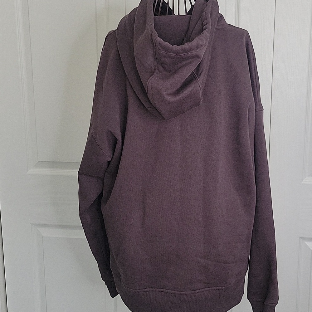MPG Organic Cotton Brown Oversized Pullover Hoodie Size Small - Picture 4 of 7